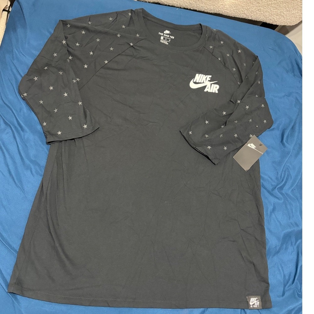 Nike Air Force 1 Mens XL Black Star Sleeve Long Sleeve Graphic T-Shirt NWT